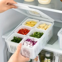 Refrigerator Storage Bins - 6 In 1 Dust-proof Food