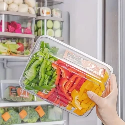 4-Pack 1200ml Plastic Refrigerator Storage Containers