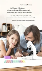 1600X HD Microscope - High-Powered Scientific Instrument for Christmas, Educational Toy and Biological Study, Object Magnifier with 2 AA Batteries Required