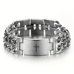 Bold Punk Mens Cuban Chain Bracelet - Durable Stainless Steel Jewelry with Unforgettable Style