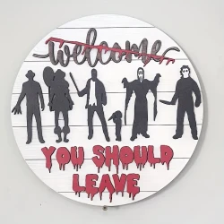 Halloween Horror Party Scene Tips Hang Creative Scary Wooden Plaque Decoration