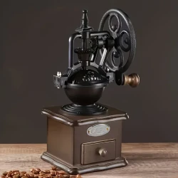 Vintage-Style Wooden Coffee Grinder