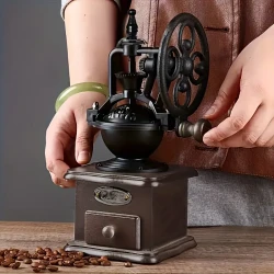 Vintage-Style Wooden Coffee Grinder