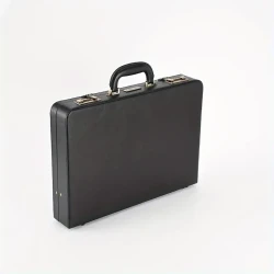 Men's Vintage Style PU Leather Briefcase with Combination Lock, Business Messenger Bag for Laptop and Documents