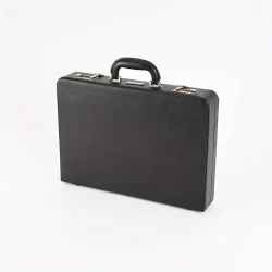 Men's Vintage Style PU Leather Briefcase with Combination Lock, Business Messenger Bag for Laptop and Documents