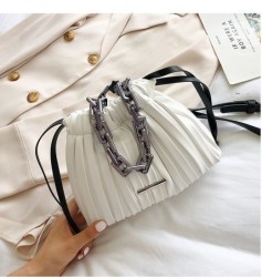 Designer Women Bags Drawstring Bucket Bag with Thick Chain Crossbody Bag