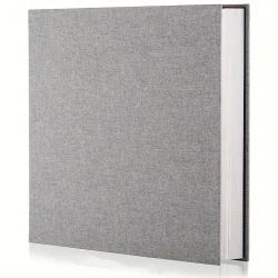 Luxurious Linen Cover DIY Photo Album - Self-Adhesive Magnetic Scrapbook with 40 Pages, 11x10.6 Inch