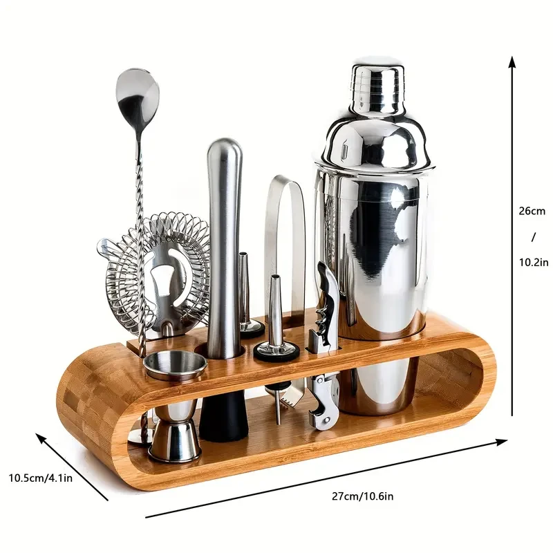 Mixology Bartender Kit: 10-Piece Bar Tool Set With Stylish Bamboo Stand