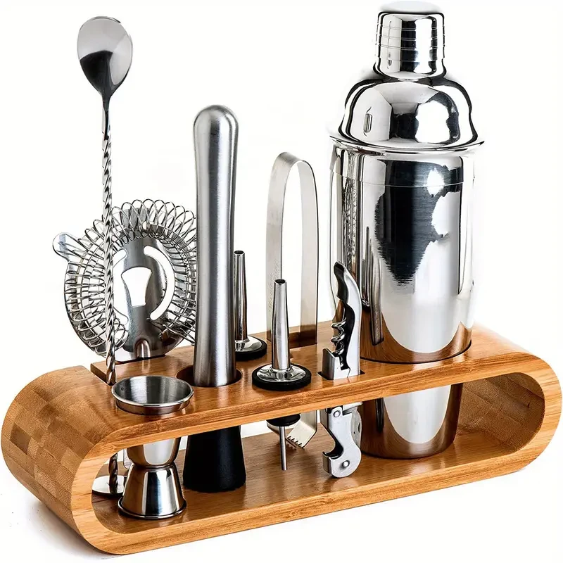 Mixology Bartender Kit: 10-Piece Bar Tool Set With Stylish Bamboo Stand