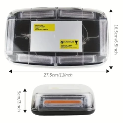 High-Visibility COB LED Emergency Flashing Light - Magnetic, Plug-In 12/24V Car Strobe with 7 Modes, Long-Lasting Battery Life