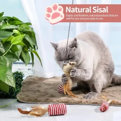 Cat Feather Toy Set – 7-Piece Cat Wand & Catnip Toys