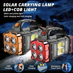 Solar & USB Rechargeable LED Lantern Flashlight, 1500mAh