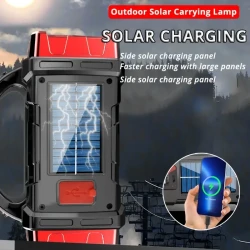 Solar & USB Rechargeable LED Lantern Flashlight, 1500mAh