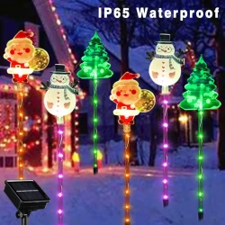 6pcs Solar Christmas Garden Stake Lights - Santa, Snowman & Tree Designs with 8 Lighting Modes for Outdoor Holiday Decor, for Winter