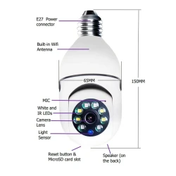 WiFi CAMERA 1080P Bulb 4X Zoom