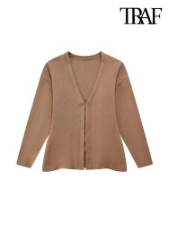 Women's Front Hook Fitted Knit Cardigan