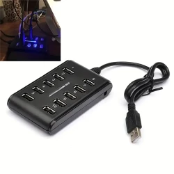 Portable Dual Rows 10-Port USB 2.0 Power Strip