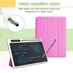 10-Inch Portable LCD Writing Tablet with Protective Leather Case - Digital Notepad for Drawing and Notes