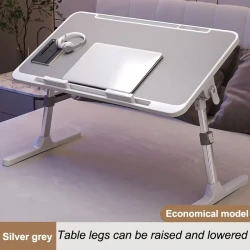 Portable Adjustable Lap Desk Bed Tray Table with USB, Light, Fan & Drawer