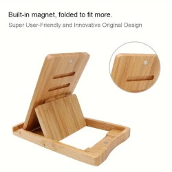 Bamboo Foldable Phone Stand, Tablet Stand, Office Supplies Stand.