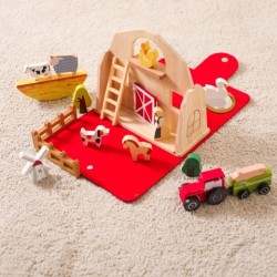 Barn Suit Wooden Building Blocks Cognitive Early Education Enlightenment Toys