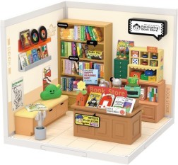 ROBOTIME DIY Miniature Dollhouse Kits Super Store Fascinating Book Store Kit DW004