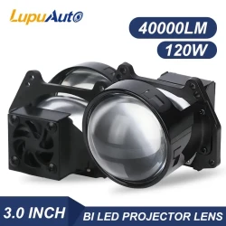 LupuAuto Original 7.62 cm Bi LED Projector Lens for Hella LED Headlight - 120W 40000LM - 6 LED Chips - Perfect Beam Pattern - Suitable for Most Headlights - 12-24V Al Alloy