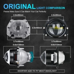 LupuAuto Original 7.62 cm Bi LED Projector Lens for Hella LED Headlight - 120W 40000LM - 6 LED Chips - Perfect Beam Pattern - Suitable for Most Headlights - 12-24V Al Alloy