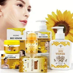 ROZINO Bee Venom Face & Neck Cream Set for Women - Hypoallergenic Moisturizing Skincare Kit for All Skin Types - Includes Honey & Aloe Vera - Enhances Elasticity for Soft, Smooth, Balanced Complexion