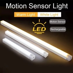 LED Motion Sensor Bar Light – Type-C Rechargeable, Dimmable Night Light with Motion Detection