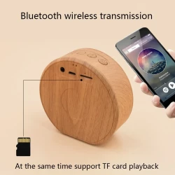 Mini Wood Bluetooth Speaker Portable Outdoor Wireless Support AUX TF