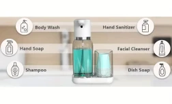 Automatic Mouthwash Dispenser For Bathroom, Smart Rinse Pump With Cup Holder