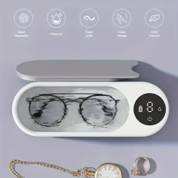 Denture Cleaner With Built-in Lithium Battery - Portable Ultrasonic Cleaning Machine For Dentures, Jewelry, Glasses, And Watches