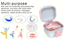 Premium Denture Bath Case With Strainer - Leak-Proof, Travel-Friendly Cleaner & Soaking Container For False Teeth