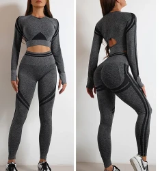 Seamless Yoga Pants Sports Gym Fitness Leggings Or Long Sleeve Tops Outfits Butt Lifting Slim Workout Sportswear Clothing