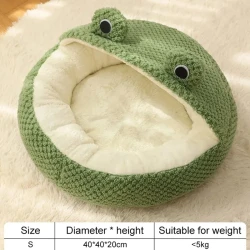 Pet Cat Dog Nest Little Frog Series Warm Plush Mat Autumn Winter Pet House Full Package Nest For Small Cats Dogs Within 5KG