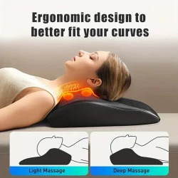 3D Shiatsu Neck & Back Massager Pillow With Heat, Cordless Rechargeable Massage Cushion, Type-C For Full Body, Shoulder, Waist, Leg Pain Relief, Relaxation At Home, Office, Car - Ideal Gifts For Women Men Parents