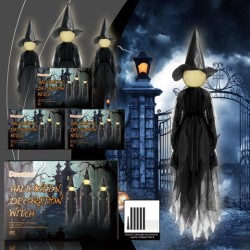 Three Costumes Halloween Witch Decoration Atmosphere