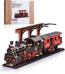 ROBOTIME Steam Journey Model Kits 3D Wooden Puzzles Home Decor Craft Gifts For Adults Men Boys Girls TGS01