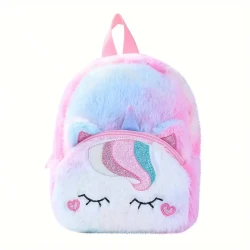 Whimsical Unicorn Furry Backpack