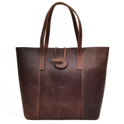 Women Genuine Leather Handbag Crazy Horse Leather Clutch Tote Bags Designer Simple Retro Big Shopping Bag