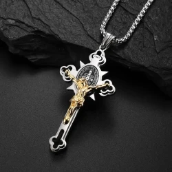 Benedict Protection Cross Power Pendant Necklace