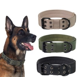 OneTigris Military Adjustable Dog Collar With Metal D Ring & Buckle