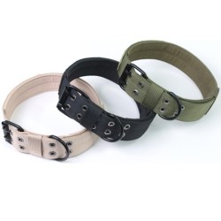 OneTigris Military Adjustable Dog Collar With Metal D Ring & Buckle