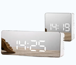 2 pcs Digital LED multi-function mirror clock