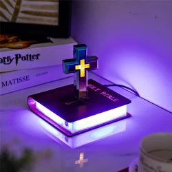 Bible Levitating Cross Lamp