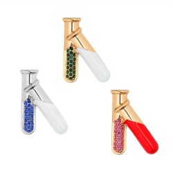 Medical Equipment Test Tube Shape Enamel Cartoon Brooch Badge