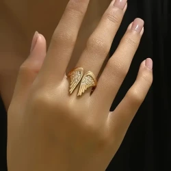 Boho Style Angel Wing Cuff Ring for Women