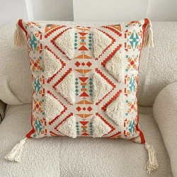 Knitted Fringe Pillow Cushion Cover