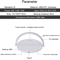 Fast Qi Wireless Charger Table Lamp